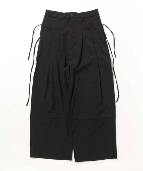 セール】ルーズフィットワイドドレープフレアパンツ（スラックス
