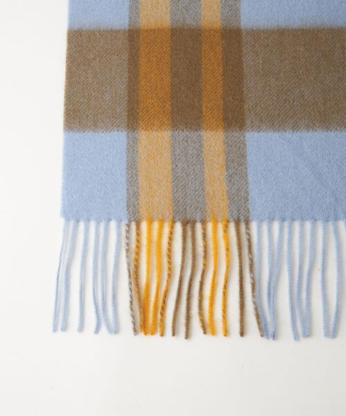 green label relaxing（グリーンレーベルリラクシング）の「ウールチェック ストール マフラー（マフラー・レディース・ライトグレー/ライトブルー/ライム/イエロー/コバルトブルー・FREE）」の20枚目の写真