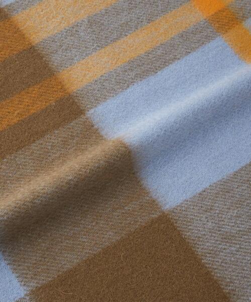 green label relaxing（グリーンレーベルリラクシング）の「ウールチェック ストール マフラー（マフラー・レディース・ライトグレー/ライトブルー/ライム/イエロー/コバルトブルー・FREE）」の22枚目の写真