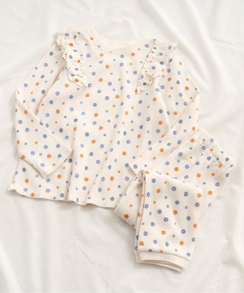 apres les cours（アプレレクール）の「【長袖】さくらんぼ・花柄パジャマ（ルームウェア/パジャマ・キッズ・アイボリー/ピンク・110/80/120/90/130/100）」の2枚目の写真