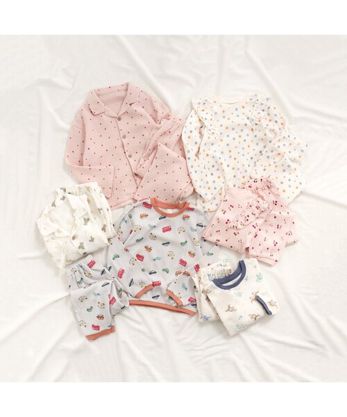 apres les cours（アプレレクール）の「【長袖】さくらんぼ・花柄パジャマ（ルームウェア/パジャマ・キッズ・アイボリー/ピンク・110/80/120/90/130/100）」の4枚目の写真