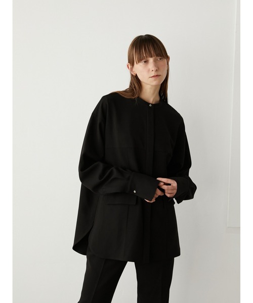 シャツ/ブラウス(長袖/七分) la peau de gem pintuck big shirt jacket LA PEAU DE GEM（ラポドゥジェム）の「【LA PEAU DE GEM】ピンタック