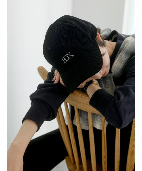 Samansa Mos2 blue(サマンサモスモスブルー)の「コーデュロイロゴキャップ(ハット・レディース・グレー/ブラック/キナリ・F)」の4枚目の写真