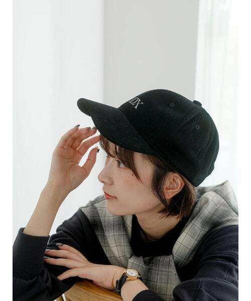 Samansa Mos2 blue(サマンサモスモスブルー)の「コーデュロイロゴキャップ(ハット・レディース・グレー/ブラック/キナリ・F)」の11枚目の写真