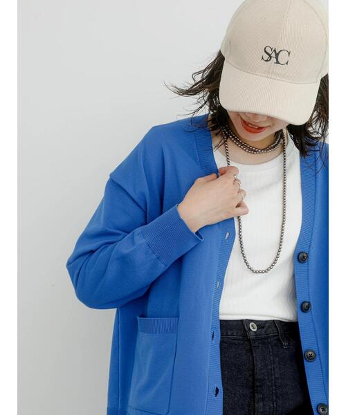 Samansa Mos2 blue(サマンサモスモスブルー)の「コーデュロイロゴキャップ(ハット・レディース・グレー/ブラック/キナリ・F)」の17枚目の写真