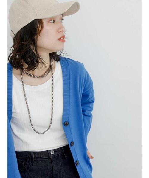 Samansa Mos2 blue(サマンサモスモスブルー)の「コーデュロイロゴキャップ(ハット・レディース・グレー/ブラック/キナリ・F)」の18枚目の写真