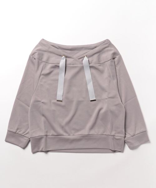 12Twelve Agenda(トゥエルブ アジェンダ)の「フード風7分袖プルオーバー(Tシャツ/カットソー・レディース・ブラウン/ブラック/グレー・M)」の2枚目の写真