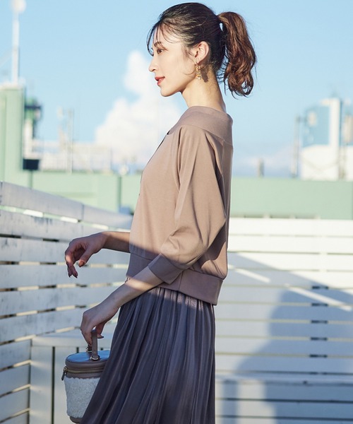 12Twelve Agenda(トゥエルブ アジェンダ)の「フード風7分袖プルオーバー(Tシャツ/カットソー・レディース・ブラウン/ブラック/グレー・M)」の12枚目の写真