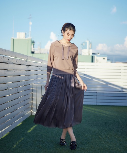 12Twelve Agenda(トゥエルブ アジェンダ)の「フード風7分袖プルオーバー(Tシャツ/カットソー・レディース・ブラウン/ブラック/グレー・M)」の9枚目の写真