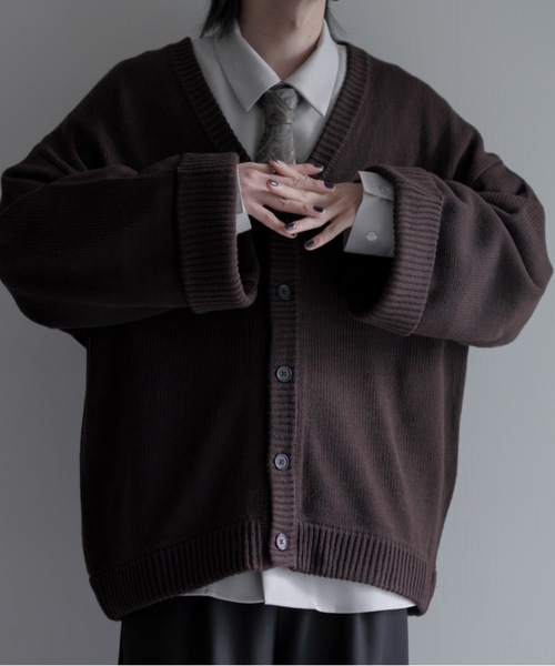 LILL（リル）の「ルーズシルエットロールアップボリュームスリーブカーディガン（カーディガン/ボレロ・メンズ・ブルーグレー/ダークブラウン/チャコールグレー/ブラック/アイボリー/ライトグレー系/ダークグリーン系/ブラック系・S/XL/M/L）」の20枚目の写真