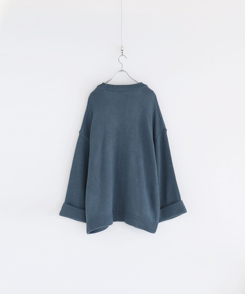 LILL（リル）の「ルーズシルエットロールアップボリュームスリーブカーディガン（カーディガン/ボレロ・メンズ・ブルーグレー/ダークブラウン/チャコールグレー/ブラック/アイボリー/ライトグレー系/ダークグリーン系/ブラック系・S/XL/M/L）」の14枚目の写真