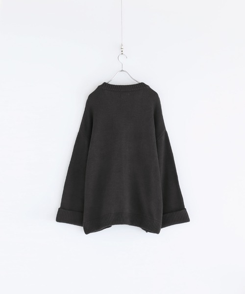 LILL（リル）の「ルーズシルエットロールアップボリュームスリーブカーディガン（カーディガン/ボレロ・メンズ・ブルーグレー/ダークブラウン/チャコールグレー/ブラック/アイボリー/ライトグレー系/ダークグリーン系/ブラック系・S/XL/M/L）」の12枚目の写真