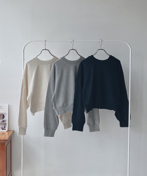 AS KNOW AS plus（アズノゥアズプラス）の「☆前後着用可能 2WAYラグランスウェットプルオーバー（スウェット・レディース・杢グレー/ネイビー/キナリ・FREE）」の16枚目の写真