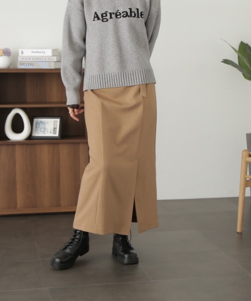 FREE'S MART（フリーズマート）の「ベルト付ハイウエストナロースカート（スカート・レディース・ミント/ブラック/ダークベージュ・マルチサイズ）」の16枚目の写真