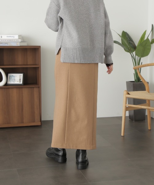 FREE'S MART（フリーズマート）の「ベルト付ハイウエストナロースカート（スカート・レディース・ミント/ブラック/ダークベージュ・マルチサイズ）」の18枚目の写真