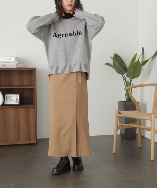 FREE'S MART（フリーズマート）の「ベルト付ハイウエストナロースカート（スカート・レディース・ミント/ブラック/ダークベージュ・マルチサイズ）」の19枚目の写真