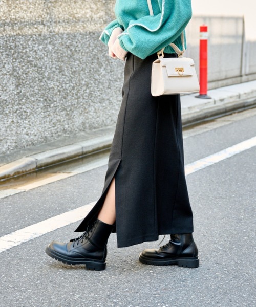 FREE'S MART（フリーズマート）の「ベルト付ハイウエストナロースカート（スカート・レディース・ミント/ブラック/ダークベージュ・マルチサイズ）」の9枚目の写真