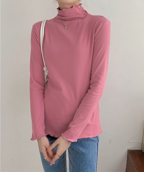 MILAE(ミレ)の「ハイネックメロウロンT(Tシャツ/カットソー・レディース・ブラック/イエロー/ピンク/モカ/ホワイト/グリーン/ブルー・FREE)」の16枚目の写真