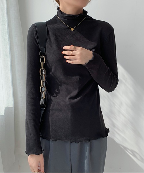 MILAE(ミレ)の「ハイネックメロウロンT(Tシャツ/カットソー・レディース・ブラック/イエロー/ピンク/モカ/ホワイト/グリーン/ブルー・FREE)」の20枚目の写真