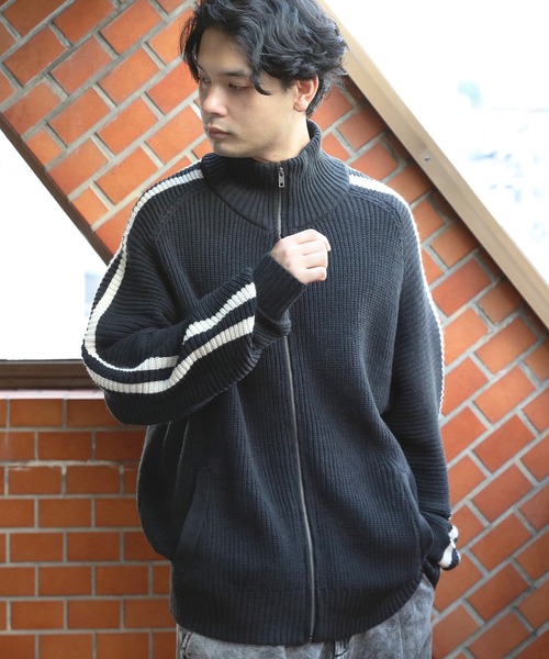 8(eight)（エイト）の「ラインニットトラックジャケット（ブルゾン