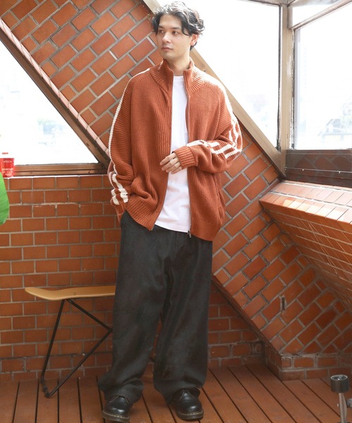 8(eight)（エイト）の「ラインニットトラックジャケット（ブルゾン