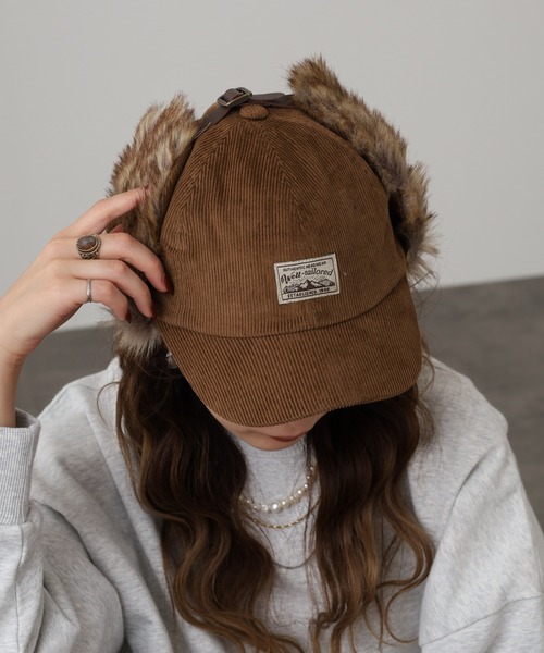 Well-Tailored（ウェルテイラード）の「Well-Tailored FLAP CAP CORDUROY（キャップ・メンズ・モカ/ブラック/カーキ/ベージュ・FREE）」の3枚目の写真