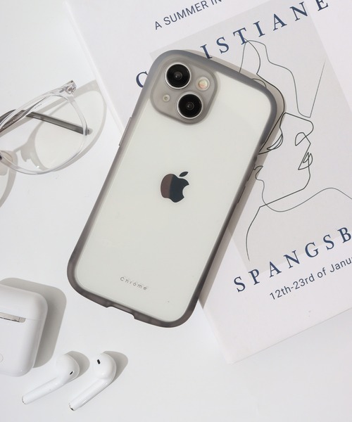 セール】iPhone15専用背面型ケース Chrome-gradation Bluish Purple