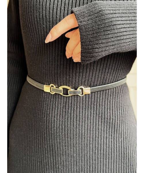 RESEXXY（リゼクシー）の「ビットバックルゴムベルト（ベルト・レディース・ブラック/ベージュ/ホワイト・FREE）」の4枚目の写真