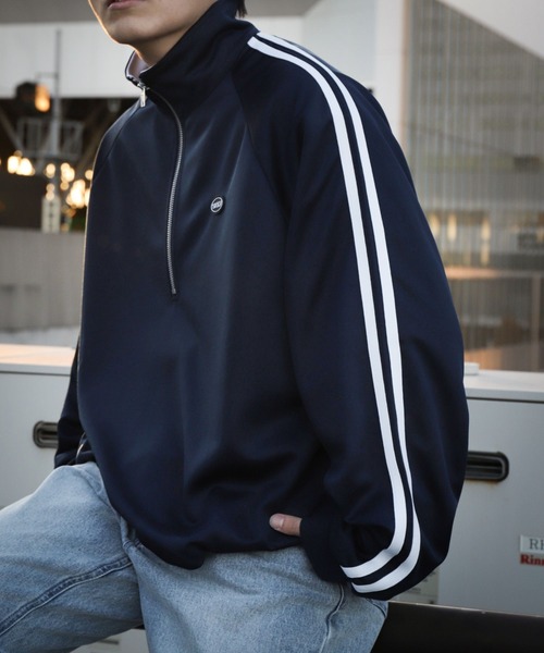 UNCORD（アンコード）の「【UNCORD】half zip track jaket/オーバーサイズ サイドライン ハーフジップ トラックジャケット ハーフジップ スウェット（スウェット・メンズ・オフホワイト/ブラック/グレー/ネイビー・X-LARGE/MEDIUM/LARGE）」の19枚目の写真