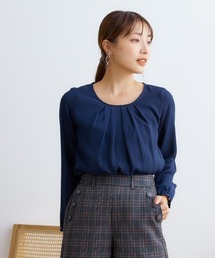 小さいサイズ タック入り長袖ブラウス 低身長さん・小柄女性