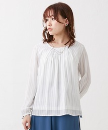 小さいサイズ タック入り長袖ブラウス 低身長さん・小柄女性