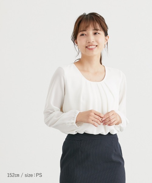 ベージュ 長袖ブラウス サイズ038 m.f.editorial フォーマル ブラウス シャツ 「WEB限定販売」m.f.