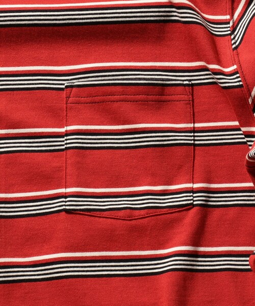 BEAMS PLUS（ビームスプラス）の「BEAMS PLUS / マルチ ホリゾンタルストライプ ロングスリーブ ポケット Tシャツ（Tシャツ/カットソー・メンズ・ブラウン/レッド/サックスブルー・L/XL/M/S）」の17枚目の写真