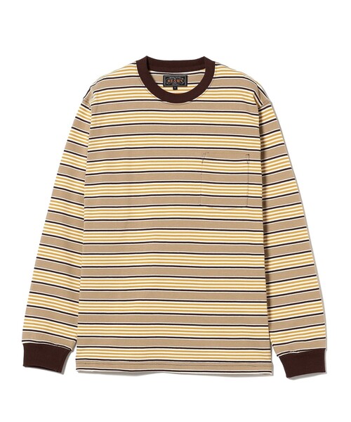 BEAMS PLUS（ビームスプラス）の「BEAMS PLUS / マルチ ホリゾンタルストライプ ロングスリーブ ポケット Tシャツ（Tシャツ/カットソー・メンズ・ブラウン/レッド/サックスブルー・L/XL/M/S）」の18枚目の写真
