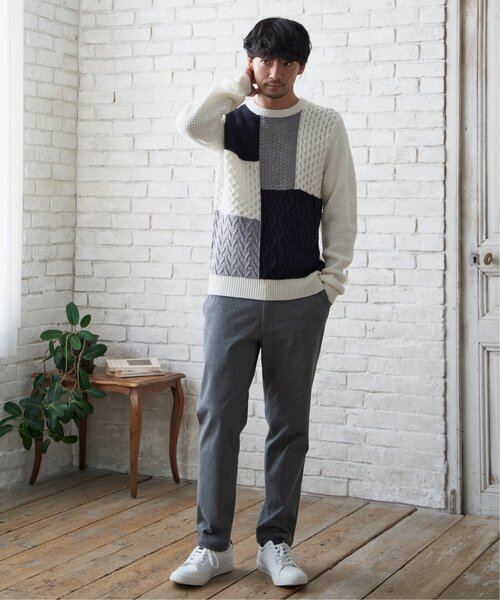ikka(イッカ)の「【おっさんずラブ着用商品】ブロックスジャガードニット(ニット/セーター・メンズ・ネイビー/グレー/オフホワイト・L/M/S/XL)」の6枚目の写真