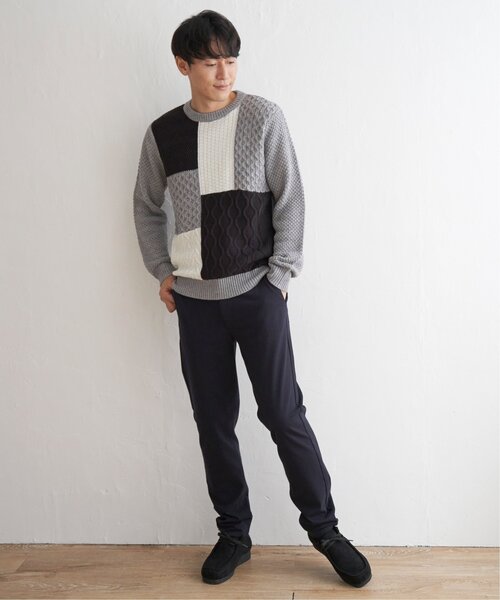 ikka(イッカ)の「【おっさんずラブ着用商品】ブロックスジャガードニット(ニット/セーター・メンズ・ネイビー/グレー/オフホワイト・L/M/S/XL)」の10枚目の写真