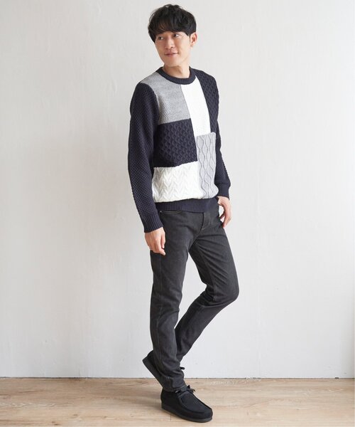 ikka(イッカ)の「【おっさんずラブ着用商品】ブロックスジャガードニット(ニット/セーター・メンズ・ネイビー/グレー/オフホワイト・L/M/S/XL)」の13枚目の写真