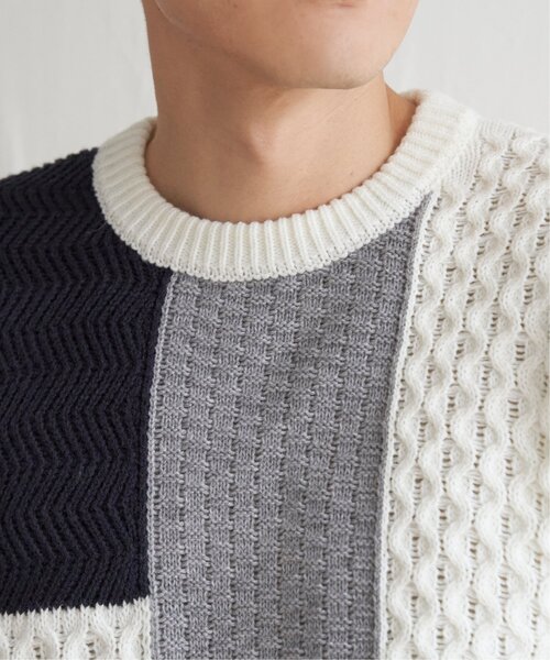 ikka(イッカ)の「【おっさんずラブ着用商品】ブロックスジャガードニット(ニット/セーター・メンズ・ネイビー/グレー/オフホワイト・L/M/S/XL)」の17枚目の写真