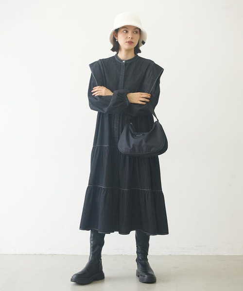 MILKFED.(ミルクフェド)の「LOGO PLATE HANDBAG(ハンドバッグ・レディース・オリーブ/ライトブルー/ブラック・ONE SIZE)」の21枚目の写真