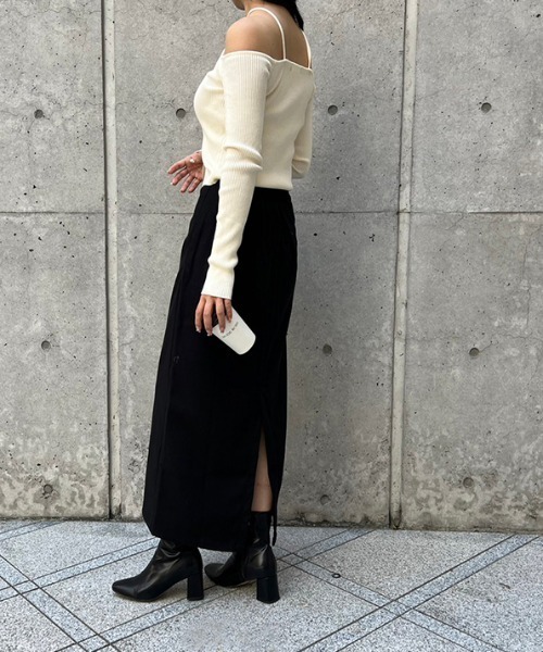 ホルターオフショルスリムニット（ニット/セーター）｜MODE ROBE（モードローブ）