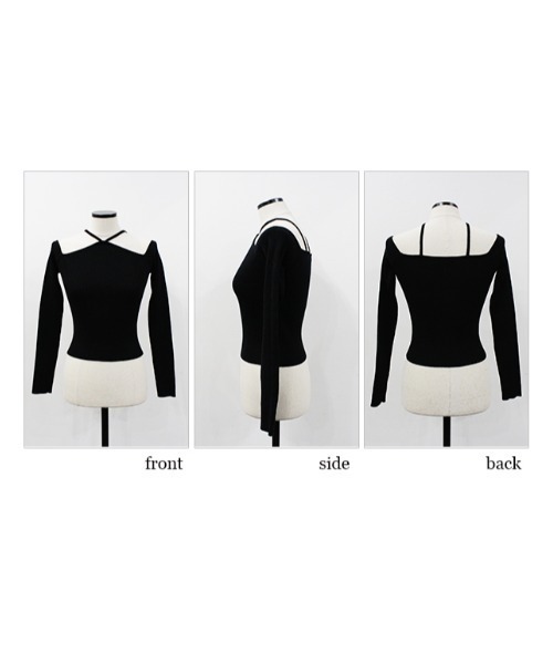 ホルターオフショルスリムニット（ニット/セーター）｜MODE ROBE（モードローブ）