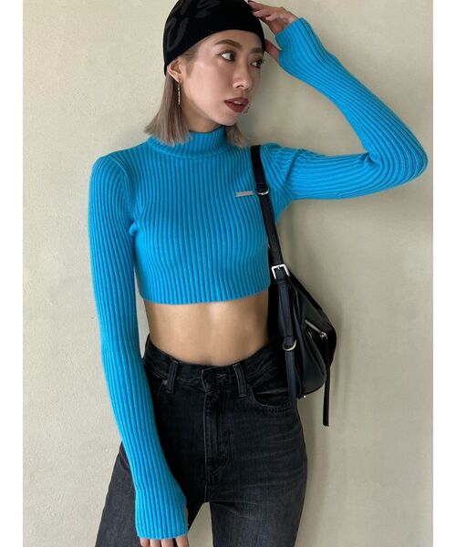 EMODA - EMODA モールハイネックニット エモダ EMODA HIGH NECK SLIT MOLE KNIT （オレンジ