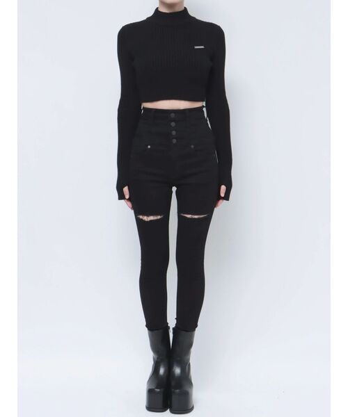 EMODA(エモダ)の「ハイネッククロップニット(ニット/セーター・レディース・ブラック/ブルー/ピンク/ホワイト/その他・FREE)」の15枚目の写真