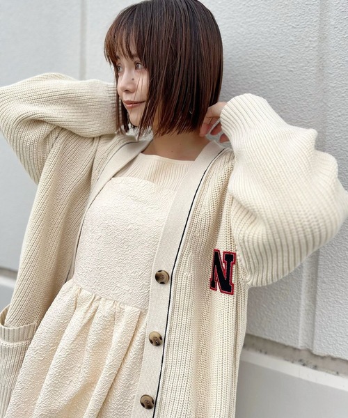nina mew(ニーナミュウ)の「フクレジャガードキャミドレス(ワンピース・レディース・ブラック/ベージュ・FREE)」の20枚目の写真
