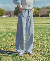 titivate（ティティベイト）の「ビジューデザインデニムパンツ（デニムパンツ）」