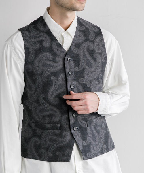 AMERICAN RAG CIE（アメリカンラグシー）の「ウールジャカードベスト（ベスト・メンズ・ブラック/ブラウン・M/L）」の22枚目の写真