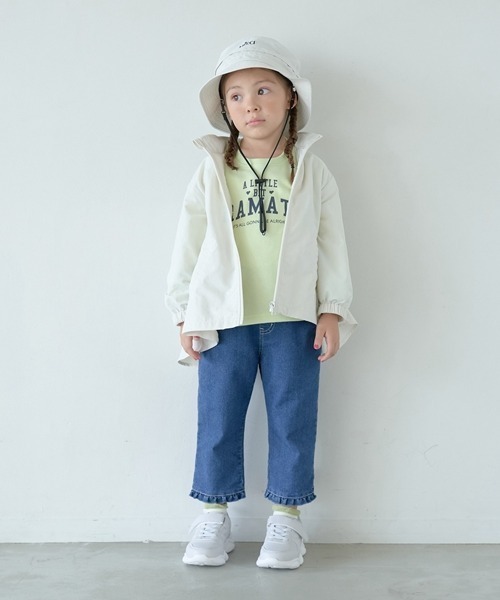 Lycee mine(リセマイン)の「【撥水加工】バックフリルAラインエブリデイマウンテンパーカ(収納袋付き)(ブルゾン・キッズ・エメラルド/ライトブルー/ライラック/ブラック/ピンク/ミント/ライトベージュ/アイボリー・130cm/100cm/120cm/150cm/140cm/110cm)」の16枚目の写真