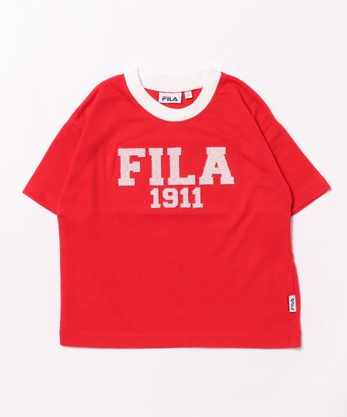 FILA（フィラ）の「FILA/フィラ　リンガーBIG半袖Tシャツ（Tシャツ/カットソー・キッズ・レッド/ブラック/オフホワイト・130/120/110）」の3枚目の写真