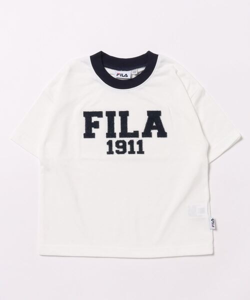 FILA（フィラ）の「FILA/フィラ　リンガーBIG半袖Tシャツ（Tシャツ/カットソー・キッズ・レッド/ブラック/オフホワイト・130/120/110）」の2枚目の写真