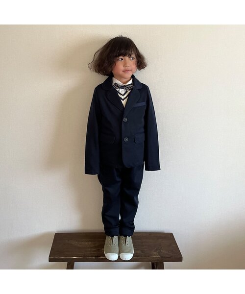 apres les cours（アプレレクール）の「【フォーマル対応】ラインニットベスト_ウォッシャブル（スーツベスト・キッズ・アイボリー・100/130/110/120/90）」の3枚目の写真